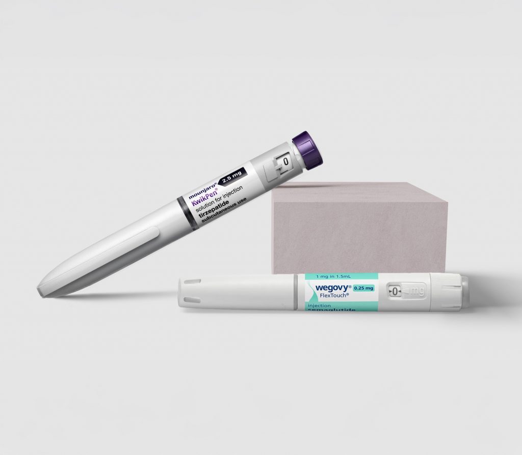 Image of Mounjaro Kwikpen and Wegovy Flexpen